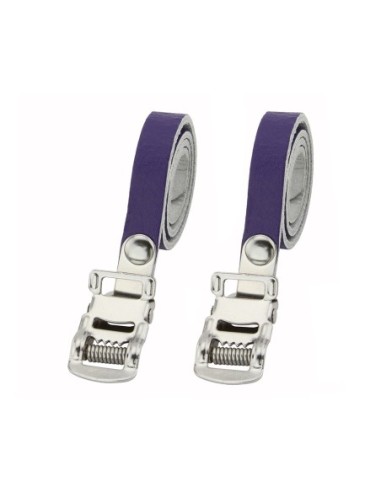 Leather Toe Straps Blue.